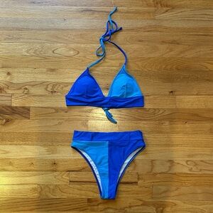 New Blue Halter Bikini Set